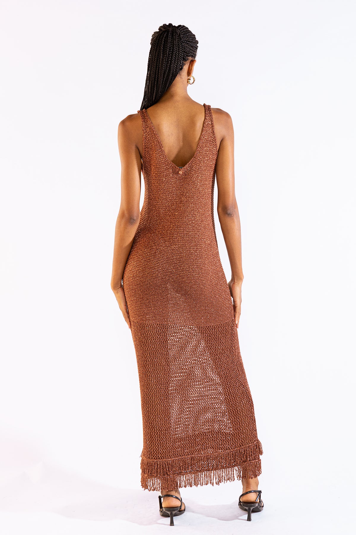 Vestido Fringes Choco Vestidos y Monos Polonio UY