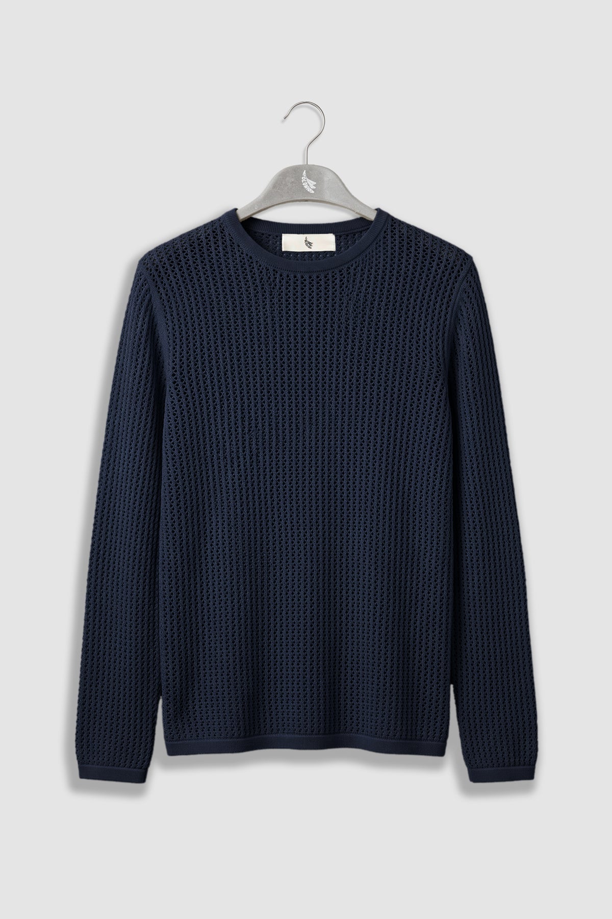 Long Sleeve Knitted Shirt Navy Camisas Polonio UY
