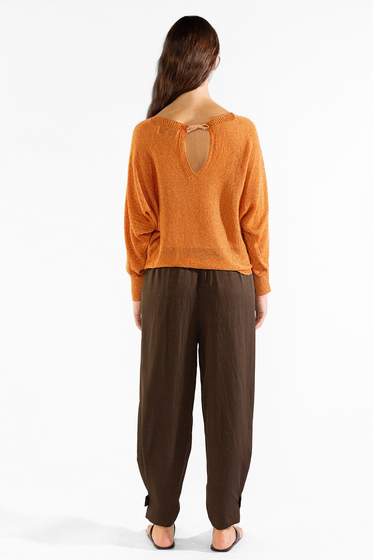 Lu Tiger Sweater Lurex Orange Sweaters Polonio UY