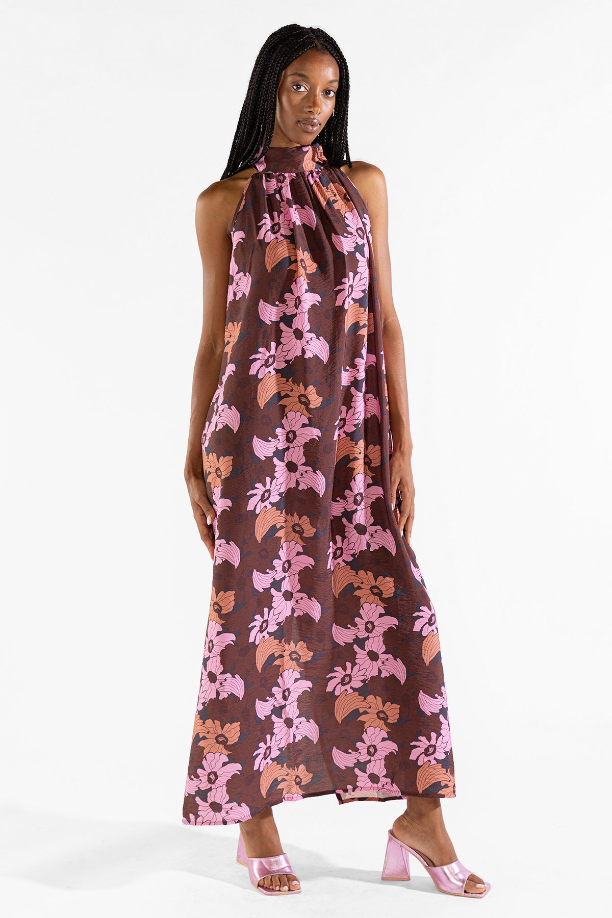 Vestido Halter Michu Broken Flowers