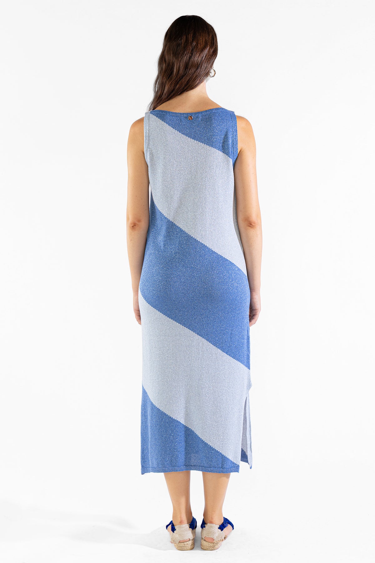 Vestido Mila Tejido Bicolor Cielo Vestidos y Monos Polonio UY