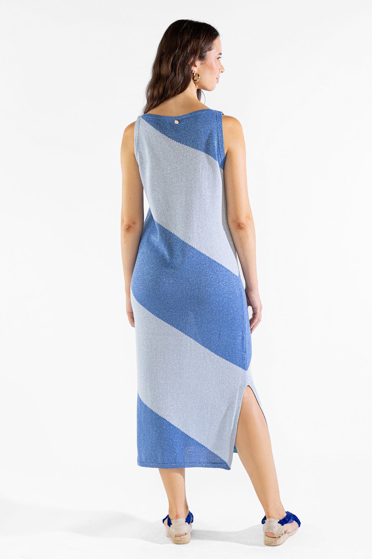 Vestido Mila Tejido Bicolor Cielo Vestidos y Monos Polonio UY