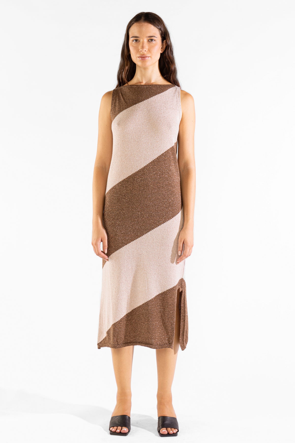 Vestido Mila Tejido Bicolor Berry Polonio UY