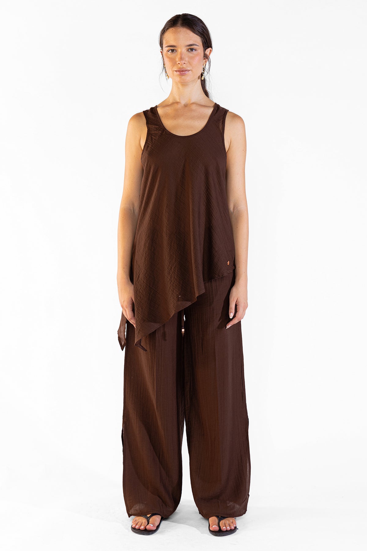 Top Mila Choco Tops y Camisas Polonio UY