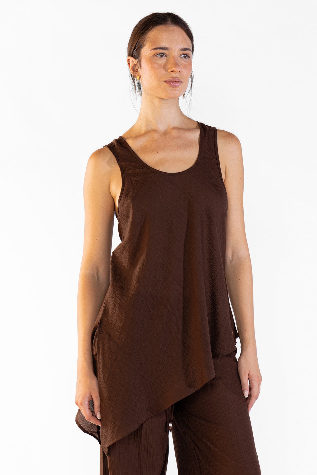 Top Mila Choco Tops y Camisas Polonio UY