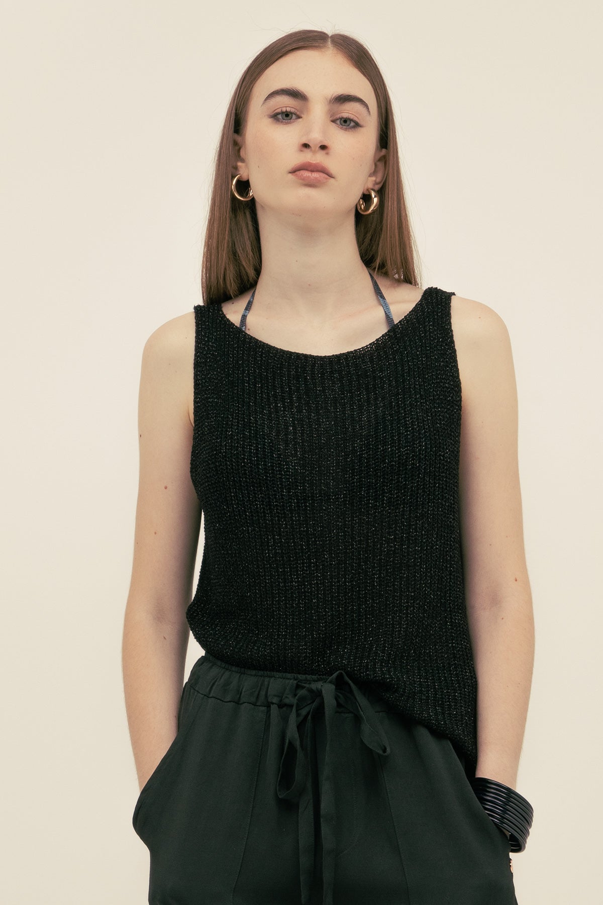 Eli Knit Top Lurex Negro