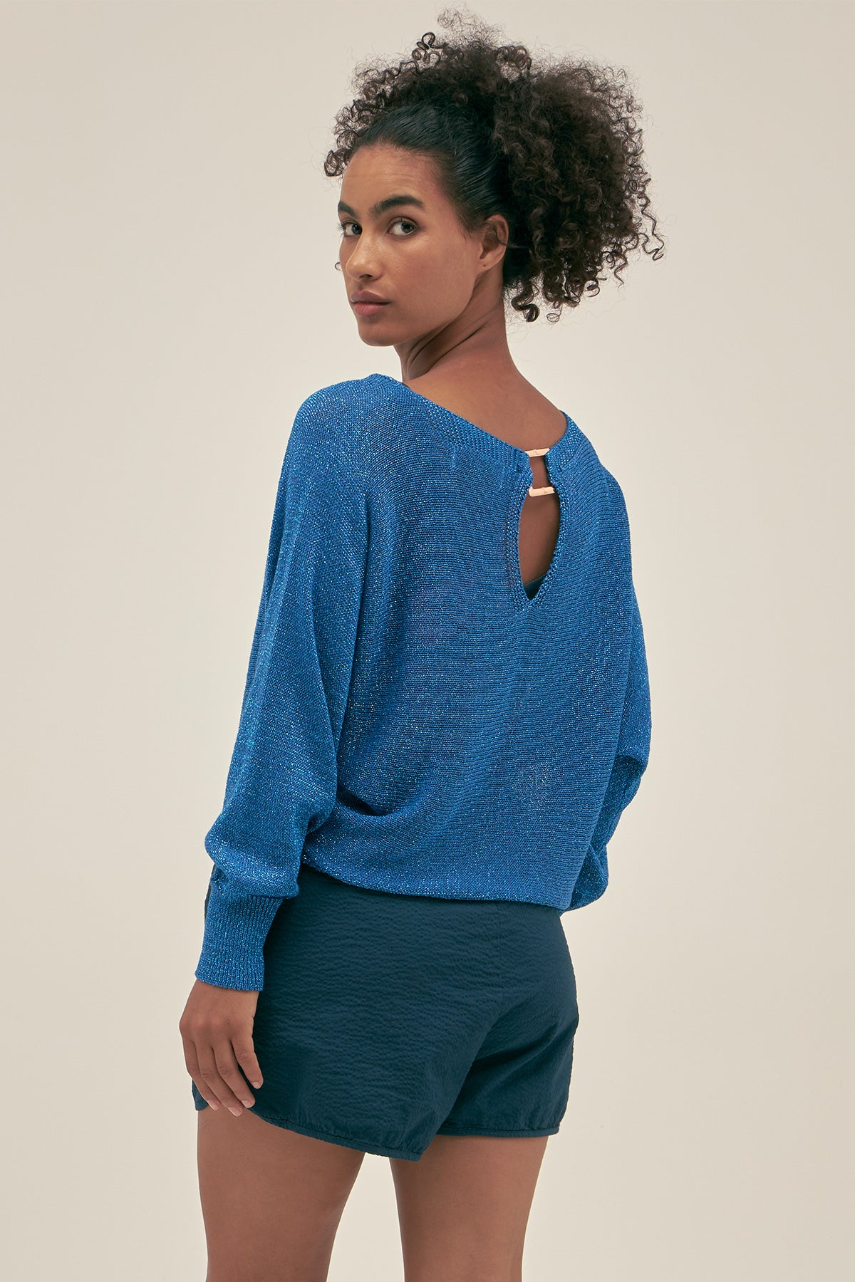 Lu Ring Sweater Lurex Azul