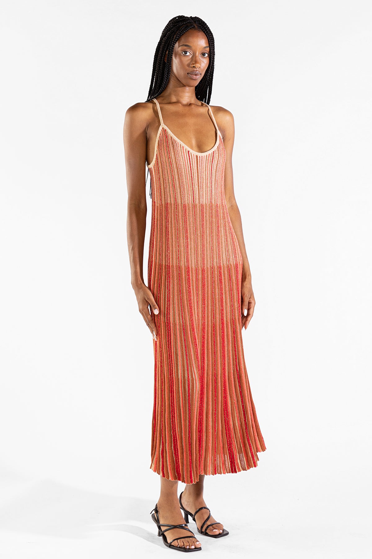 Vestido Striped Long Tejido Berry Vestidos y Monos Polonio UY