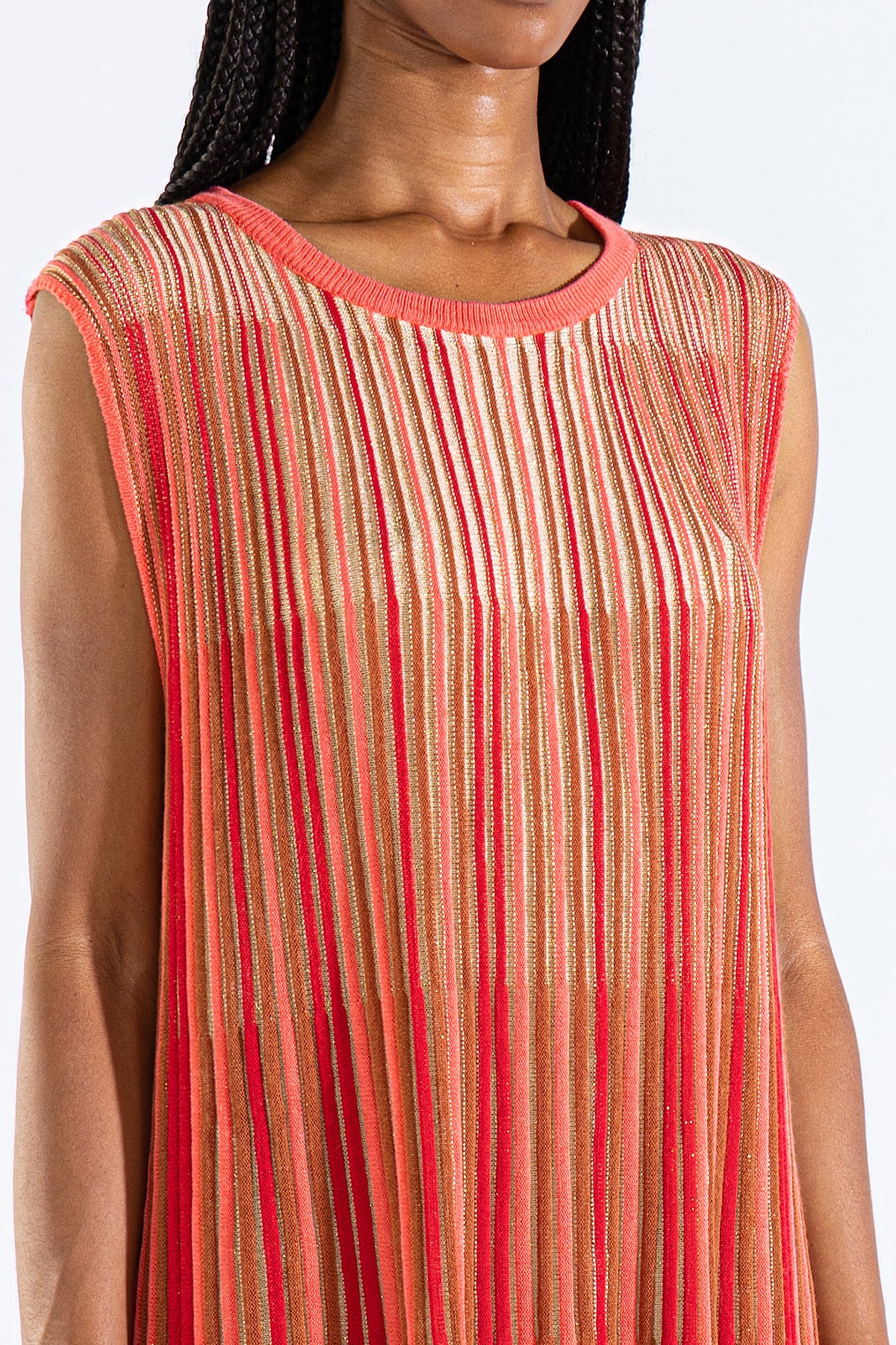 Vestido Striped Tee Tejido Berry