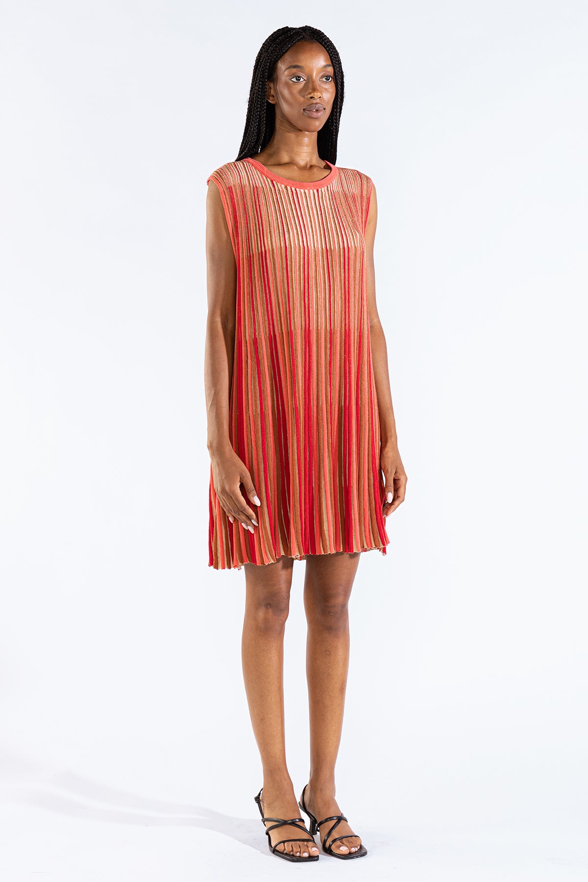 Vestido Striped Tee Tejido Berry