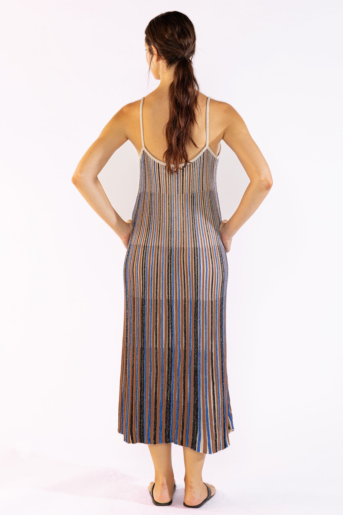Vestido Striped Long Tejido Blue