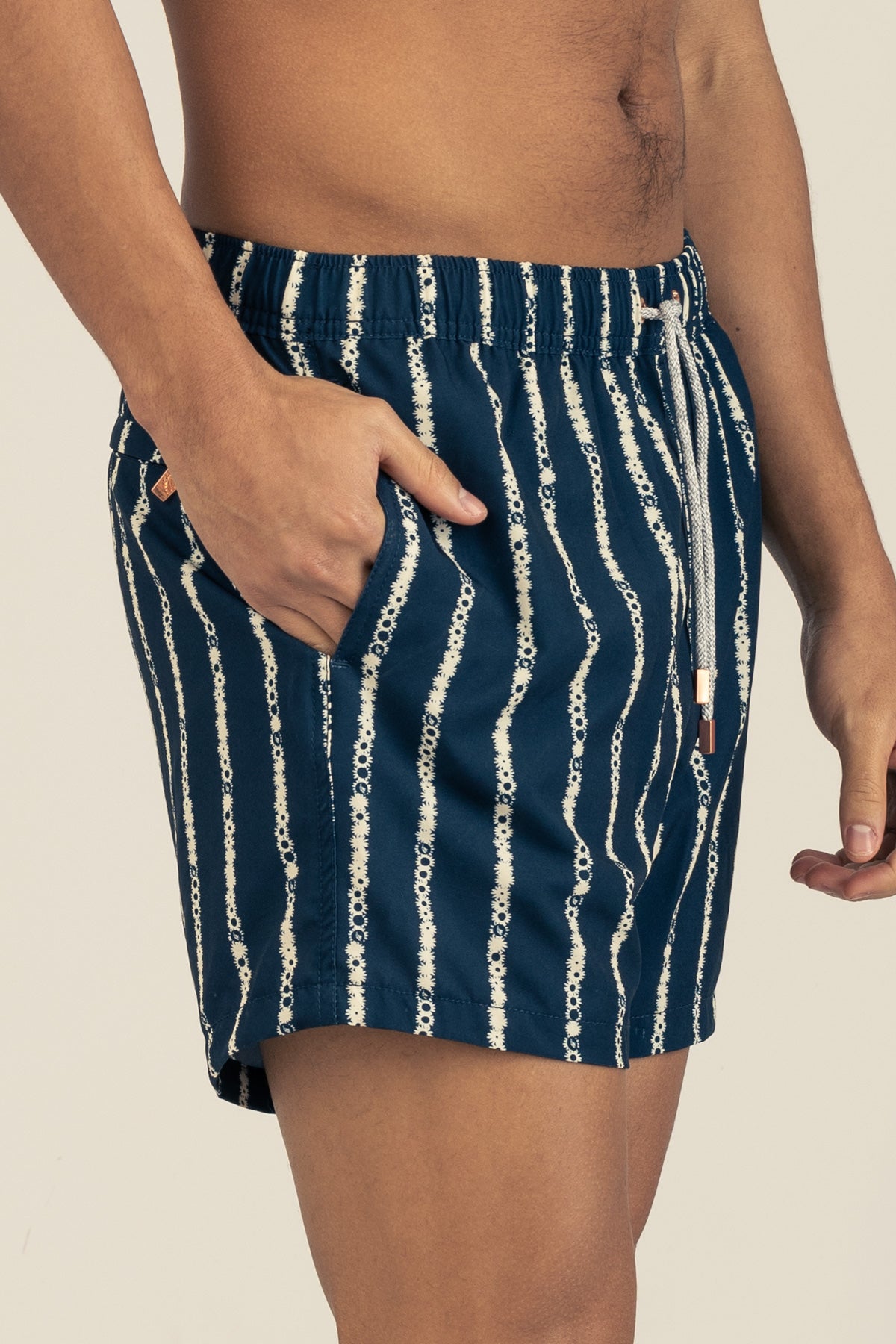 Short de Baño Classic Floral Stripe Blue