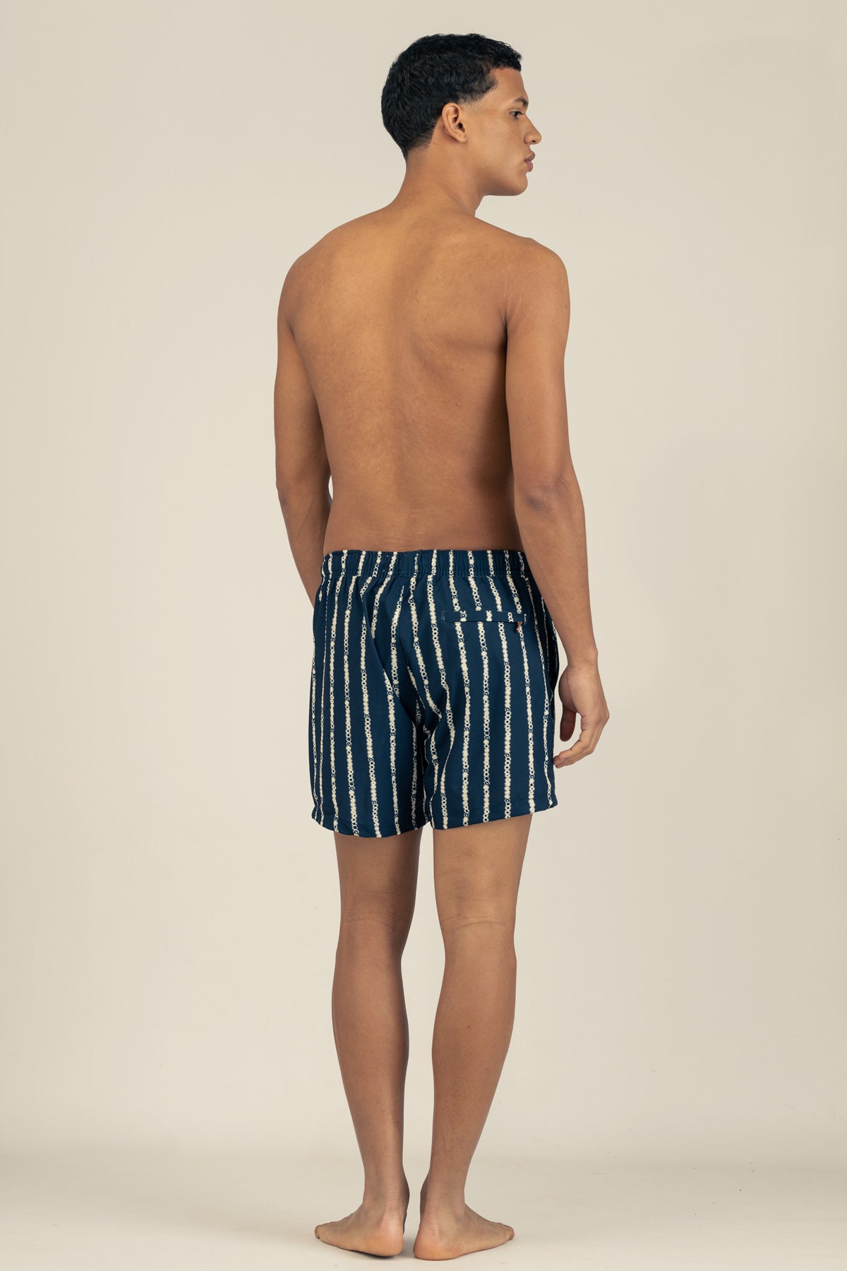 Short de Baño Classic Floral Stripe Blue