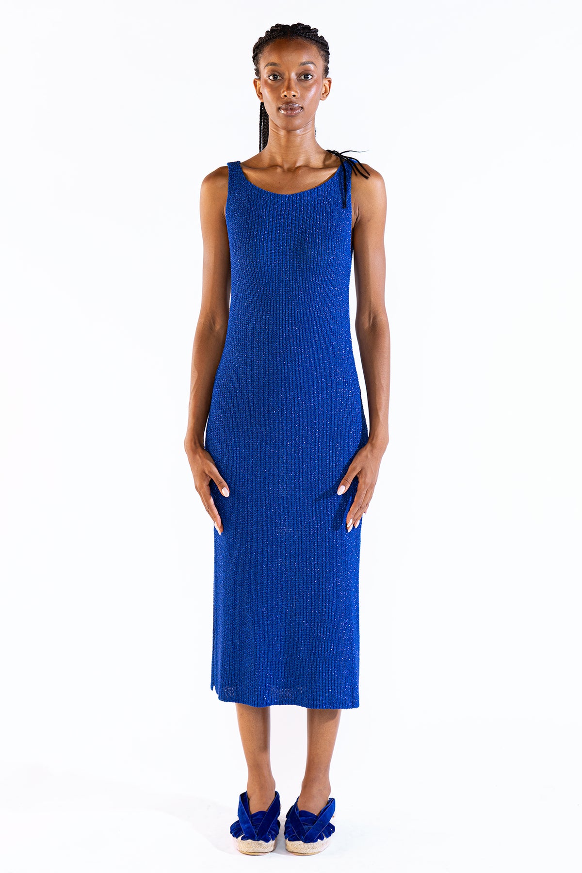 Vestido Eli Tejido Lurex Blue
