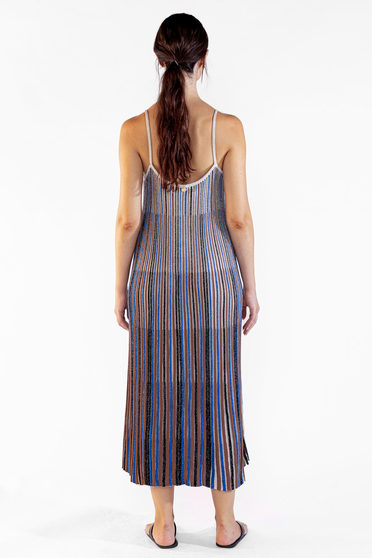Vestido Striped Long Tejido Blue Vestidos y Monos Polonio UY