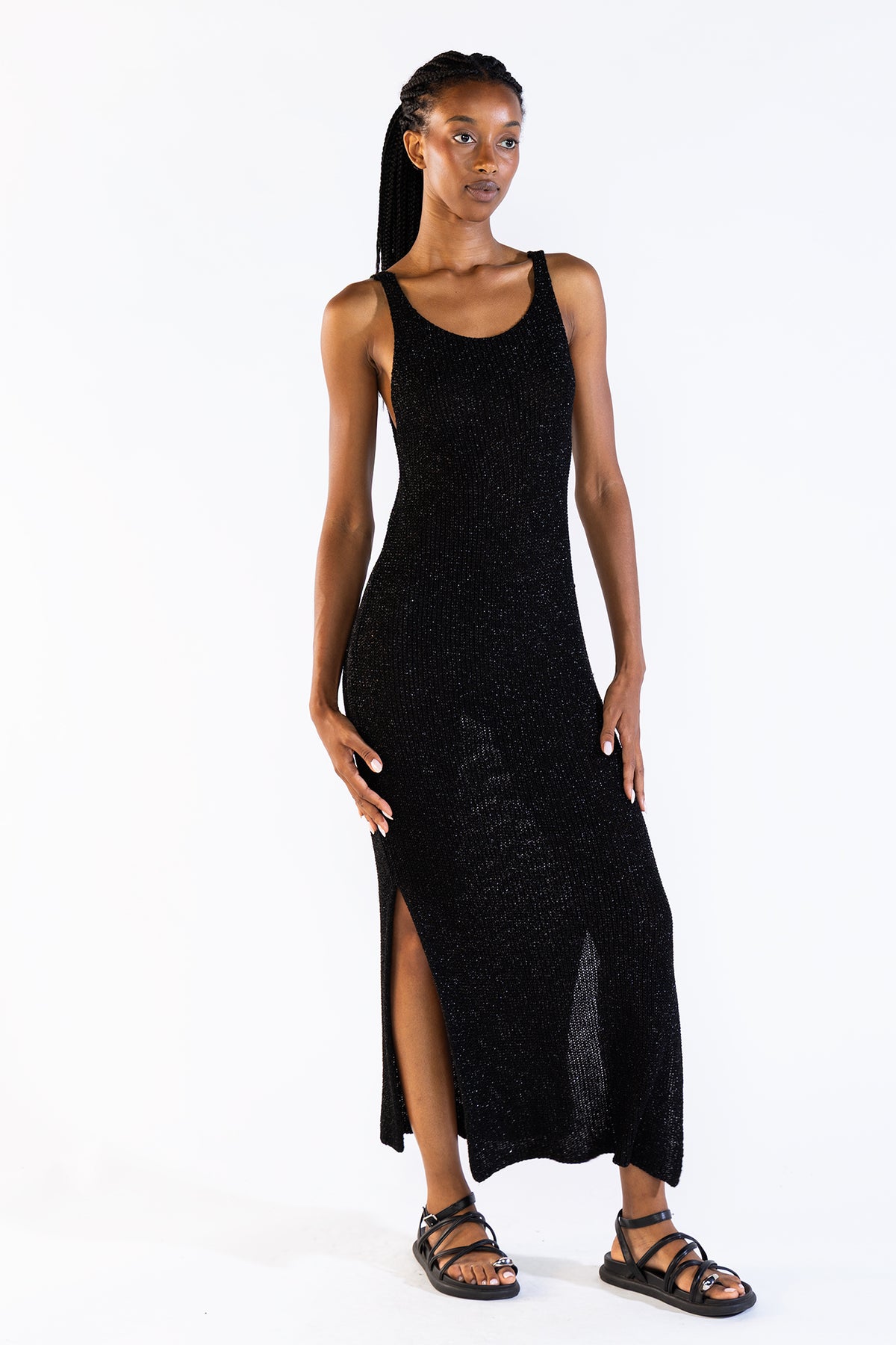 Vestido Eli Tejido Lurex Black