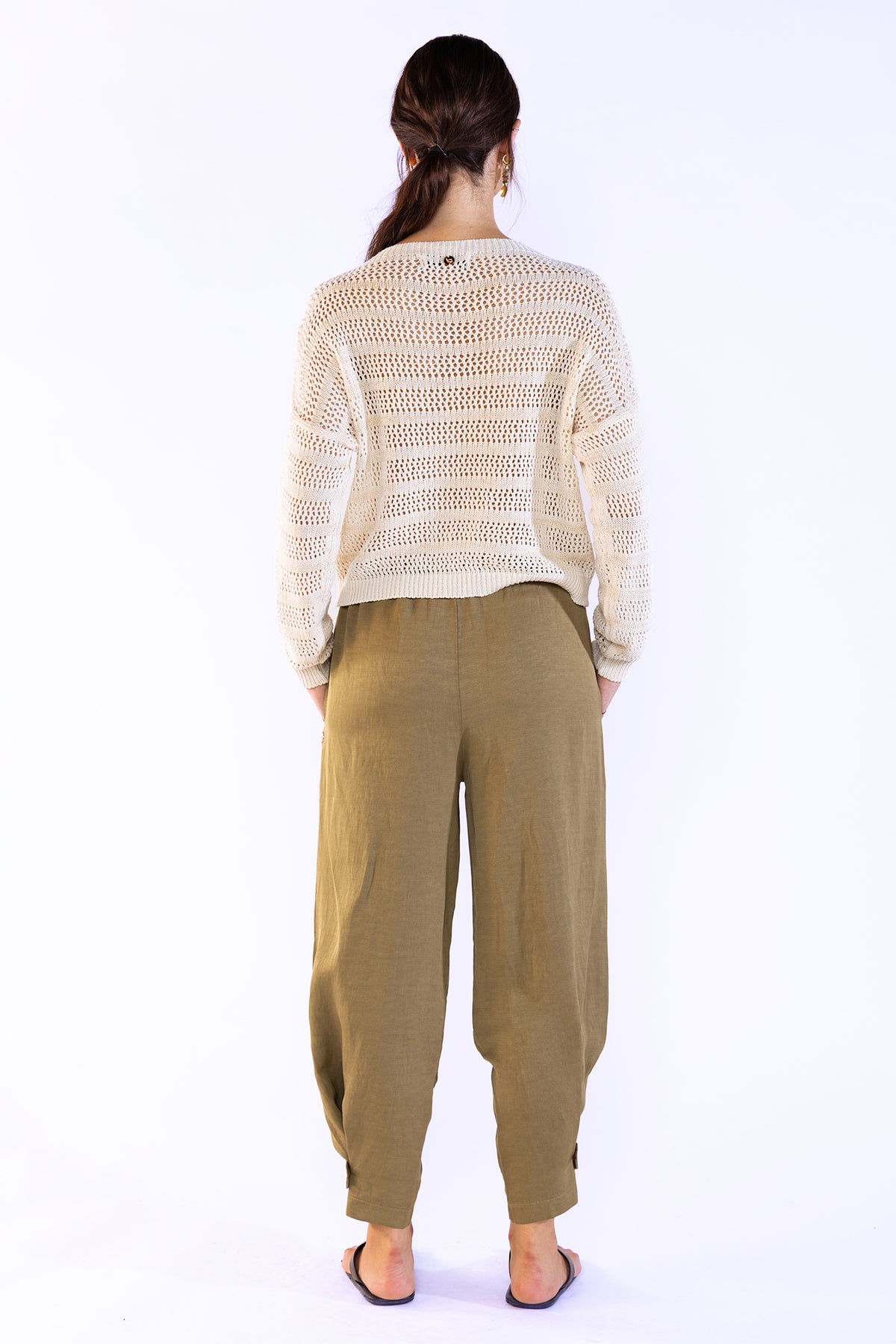 Mila Striped Sweater Cream