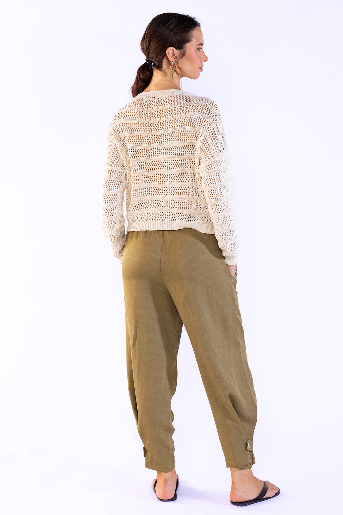 Mila Striped Sweater Cream