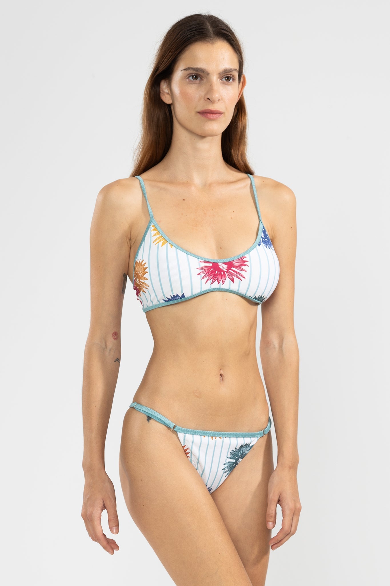 Bottom Bikini Marti Bloomline White - Polonio Uruguay