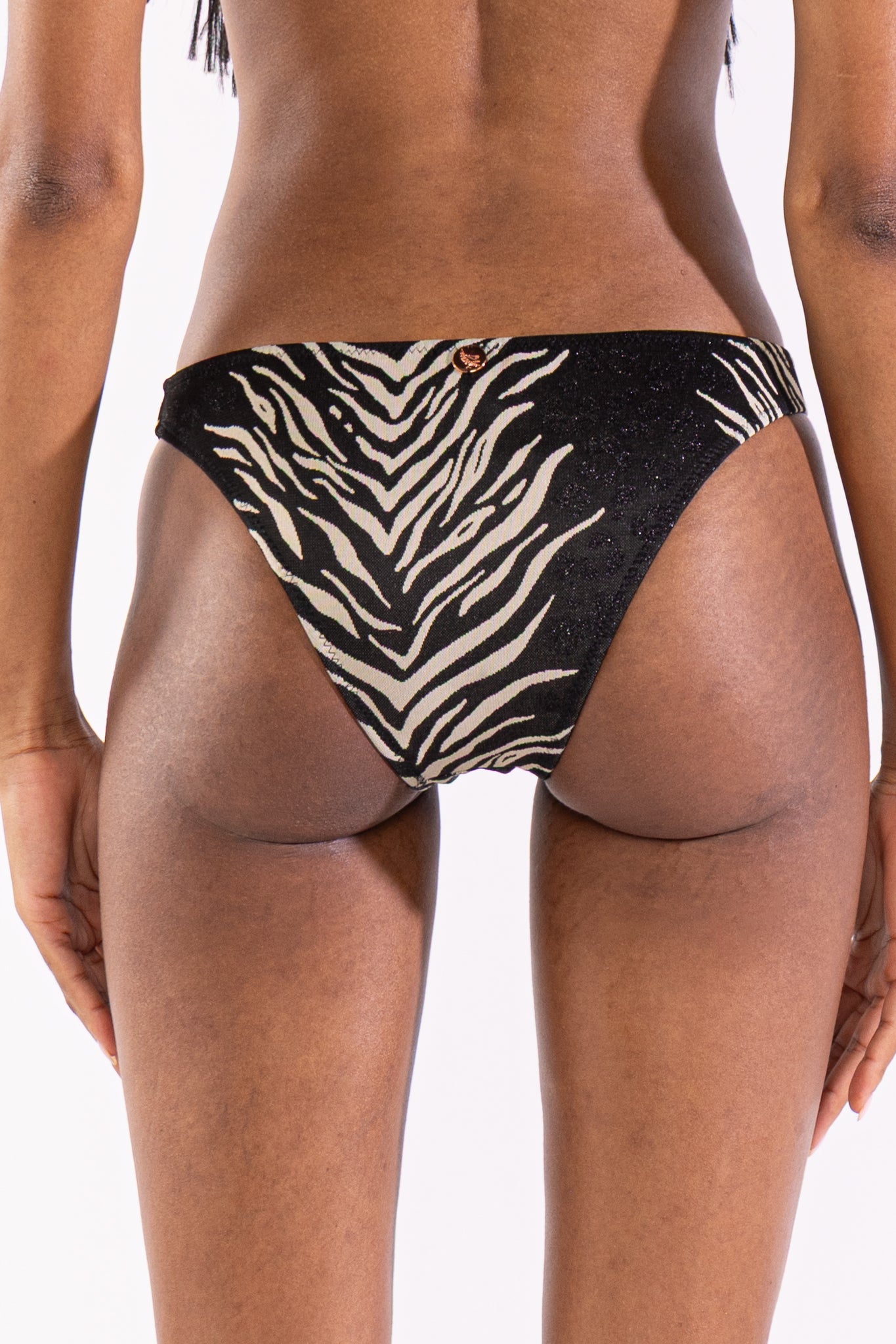 Bottom Bikini Ring Feline Black - Polonio Uruguay