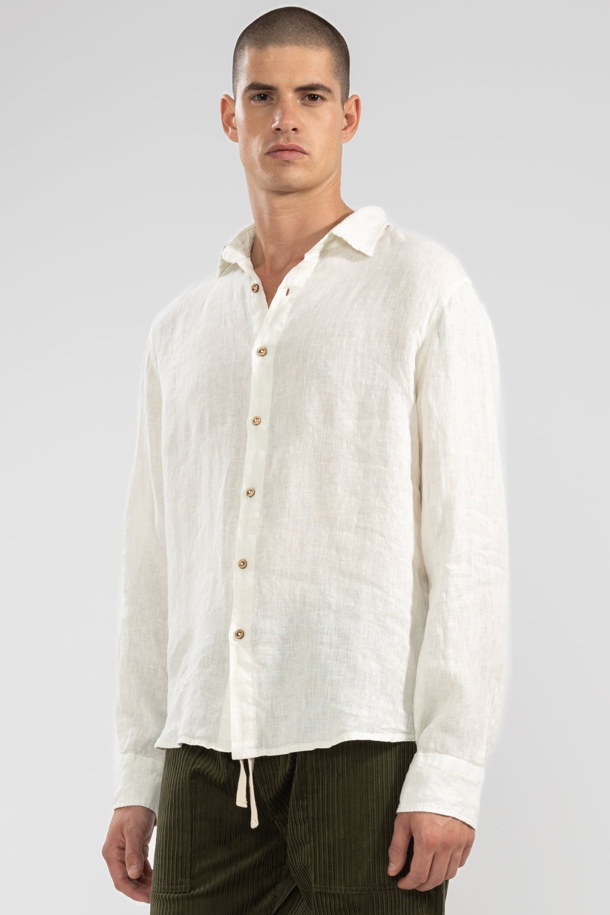 Camisa Manga Larga 100% Lino Oyster - Polonio Uruguay