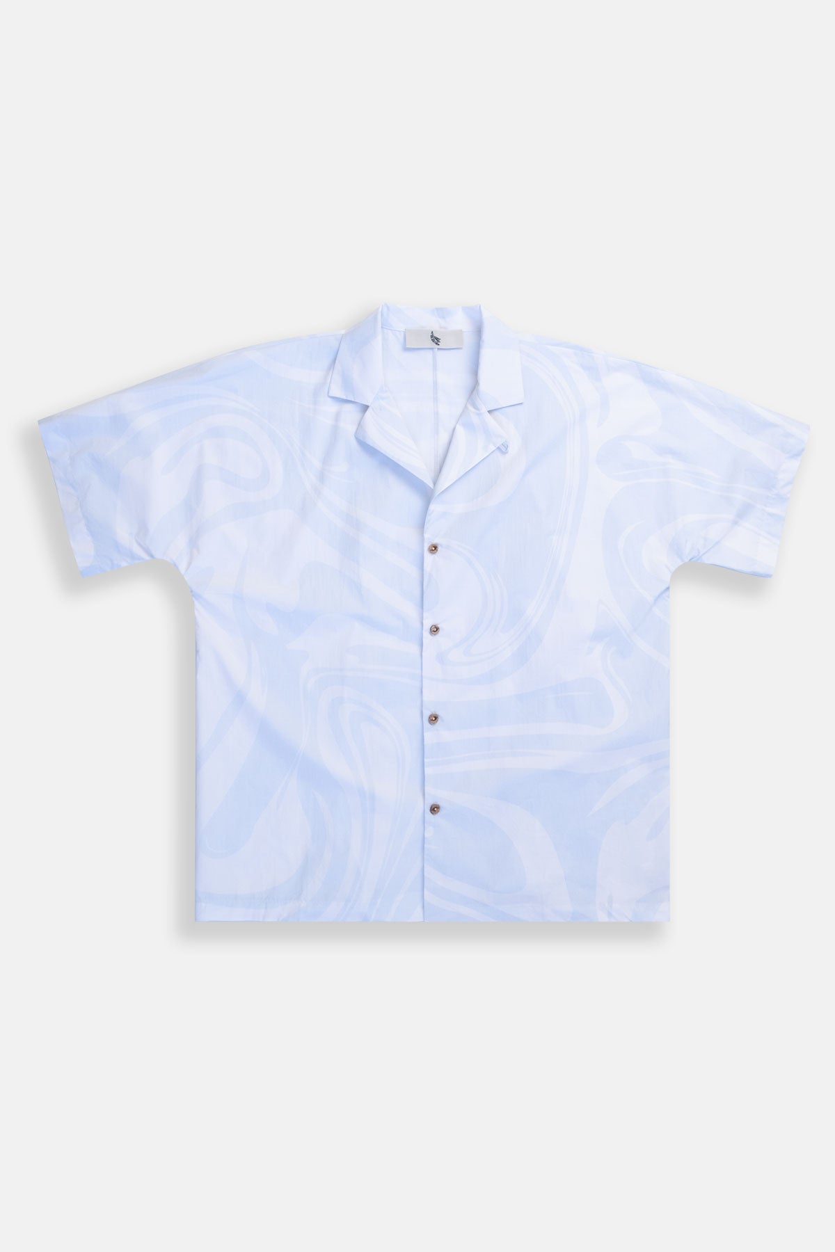 Camisa Convertible Collar Boxy Marble Sky