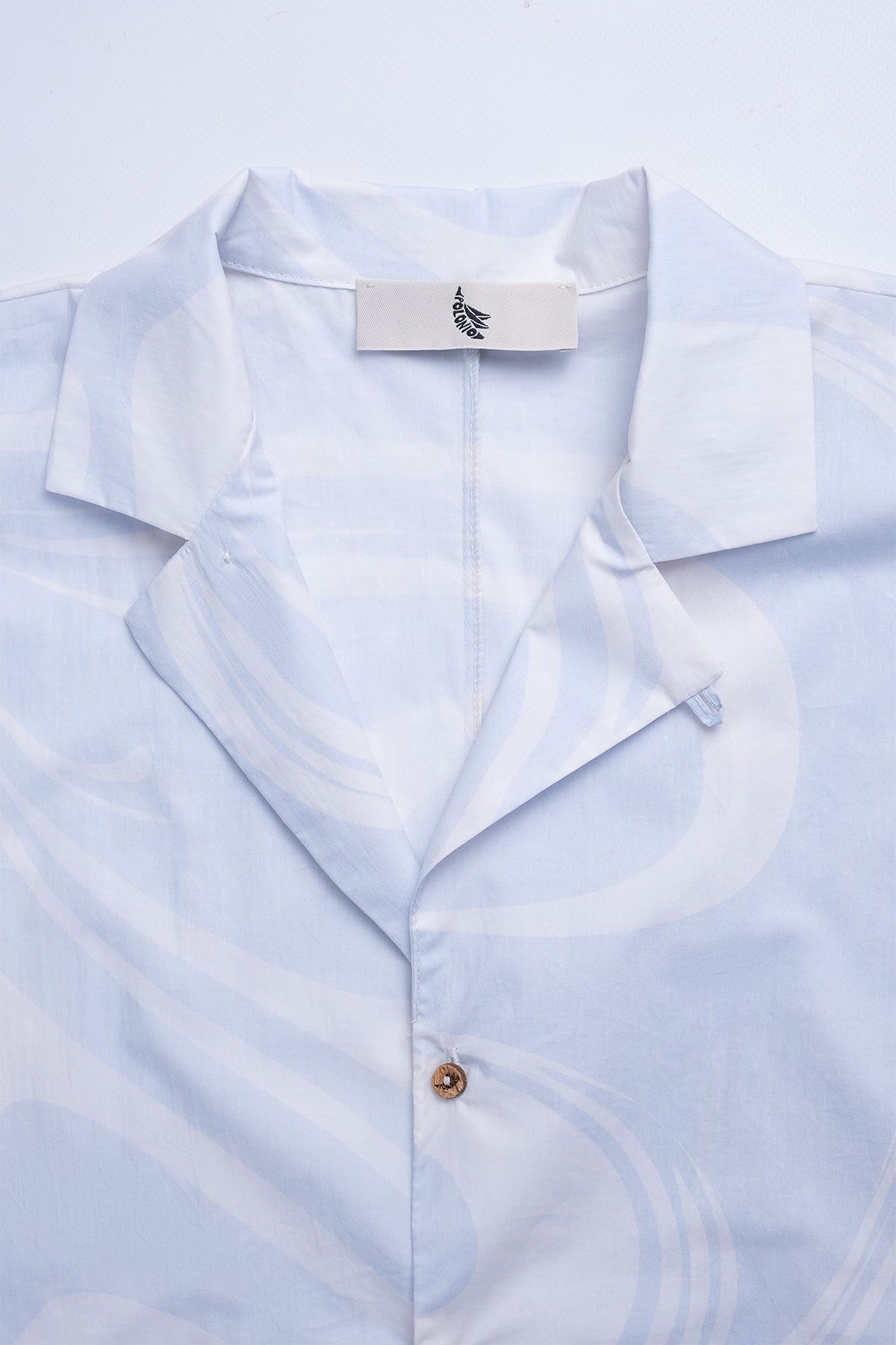 Camisa Convertible Collar Boxy Marble Sky