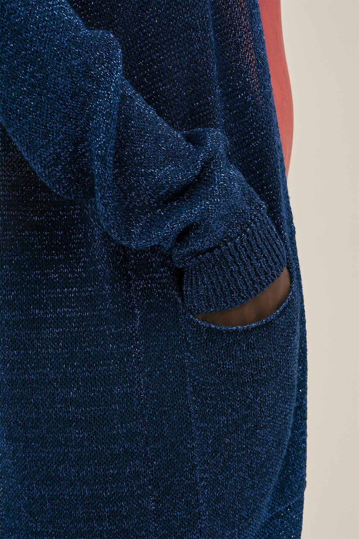 Cardigan Lu Lurex Azul - Polonio Uruguay