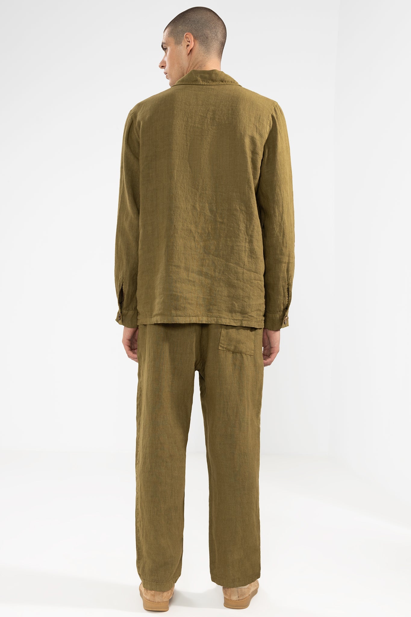 Chaqueta De Lino Premium Olive - Polonio Uruguay