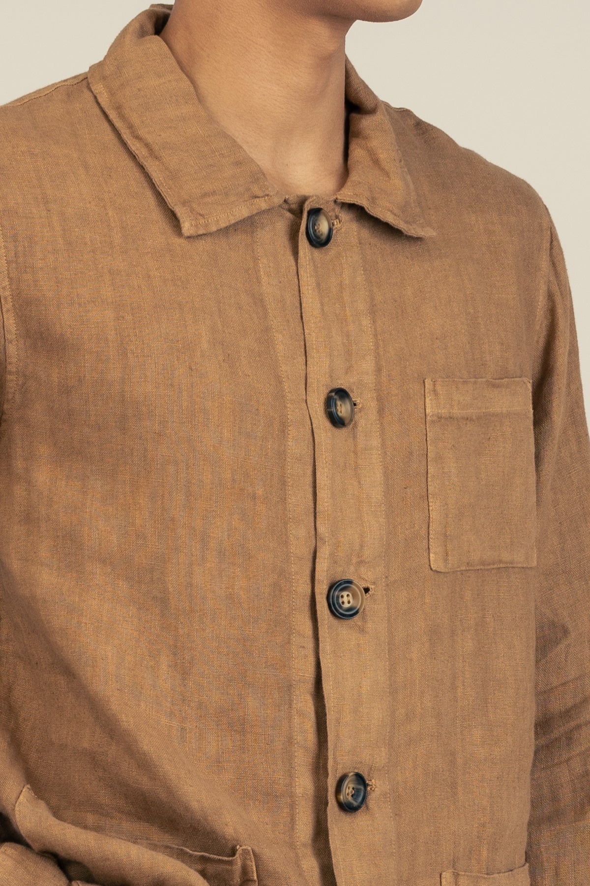 Chaqueta De Lino Premium Tabaco - Polonio Uruguay