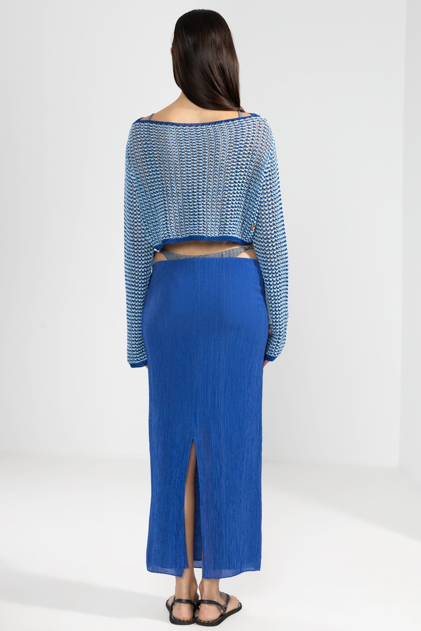 Crop Sweater Azul - Polonio Uruguay