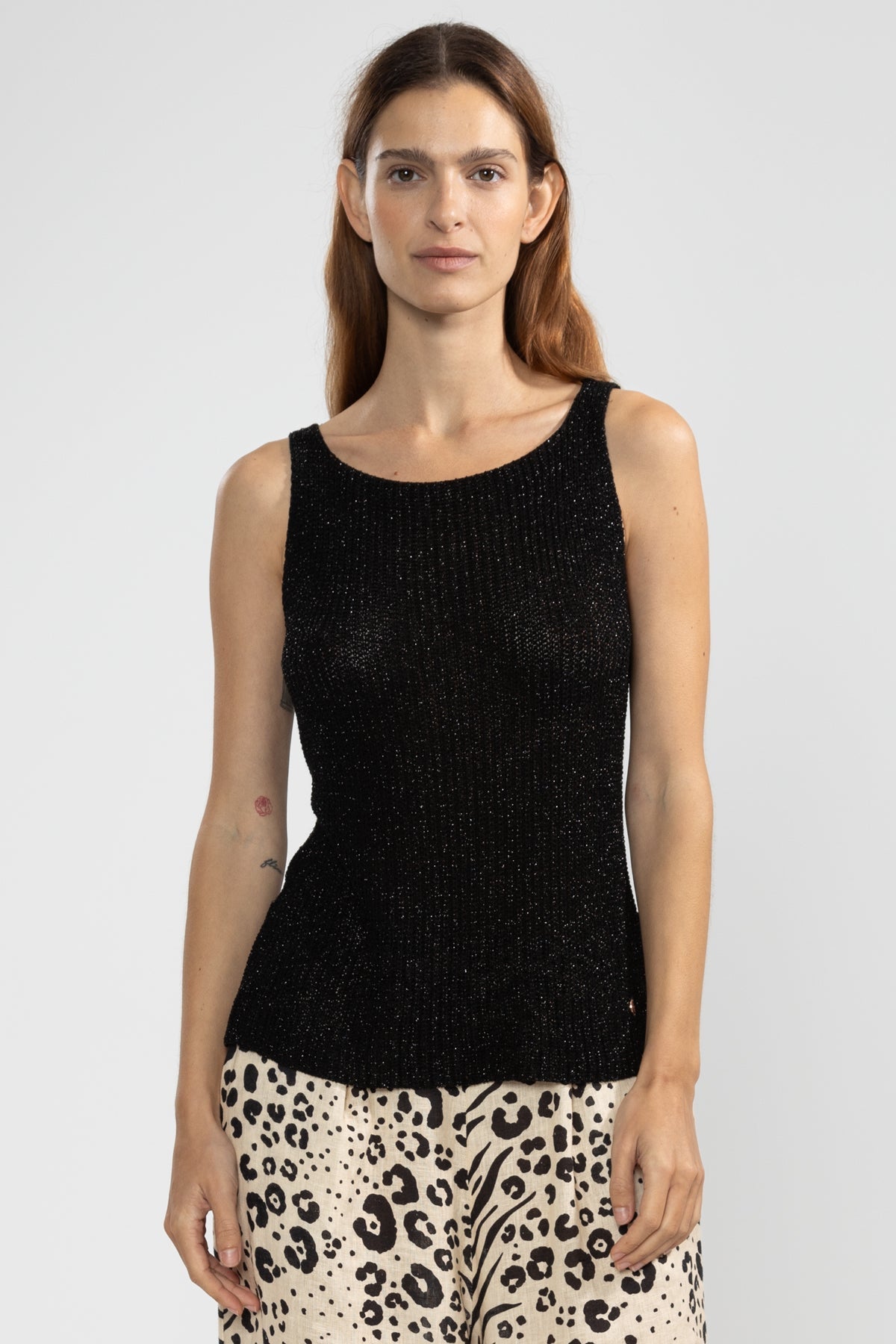 Eli Top Tejido Lurex Negro - Polonio Uruguay