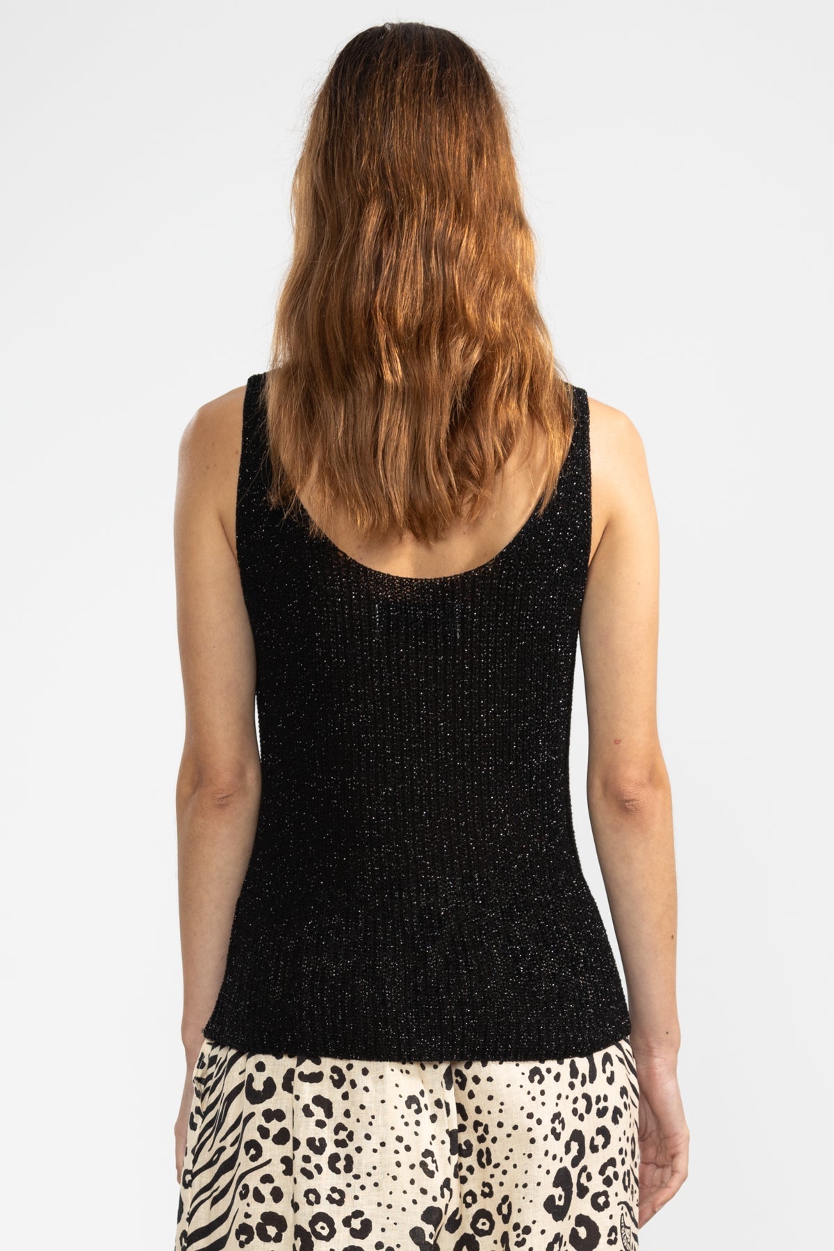 Eli Top Tejido Lurex Negro - Polonio Uruguay