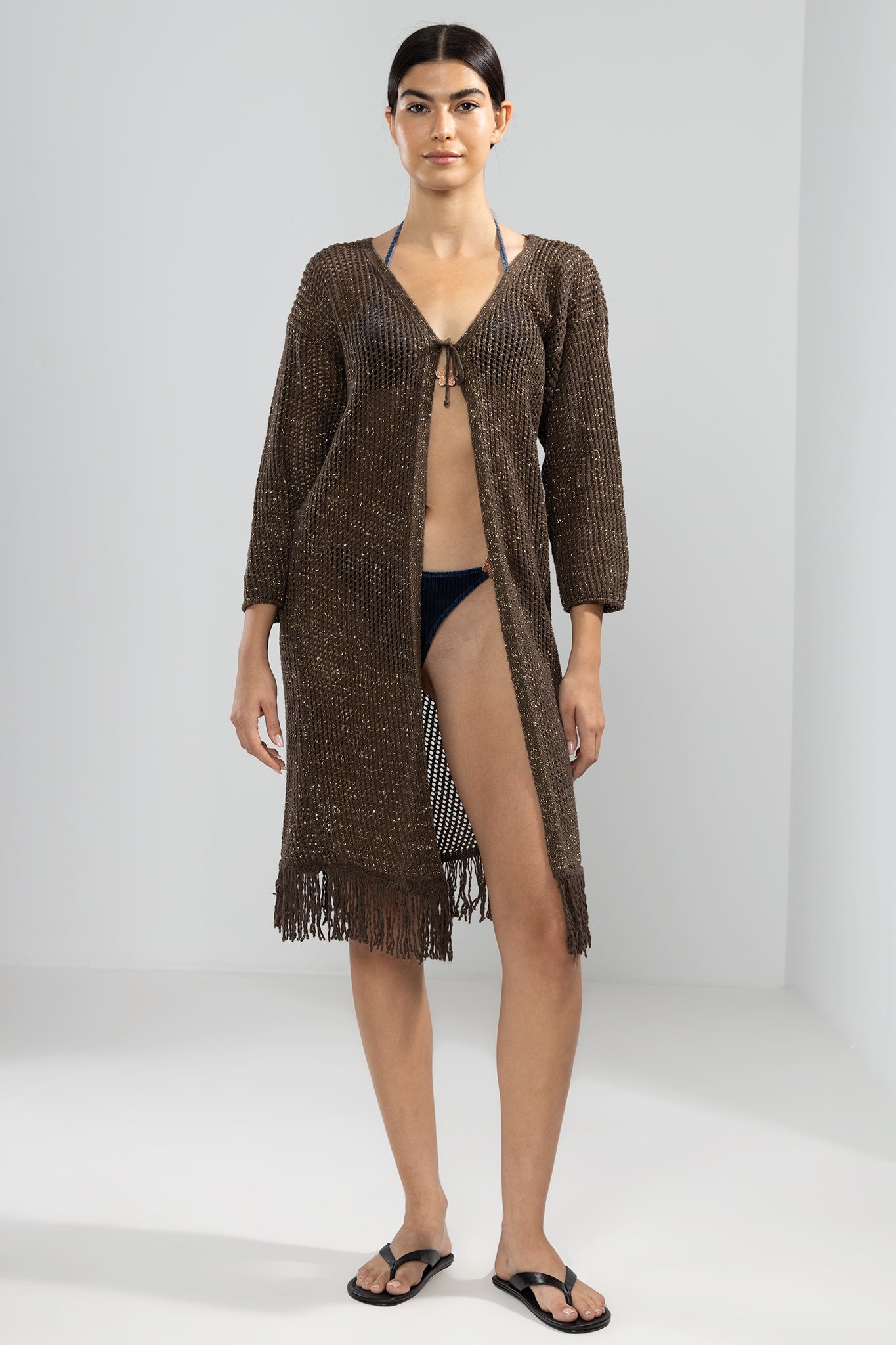 Fringes Cardigan Choco - Polonio Uruguay