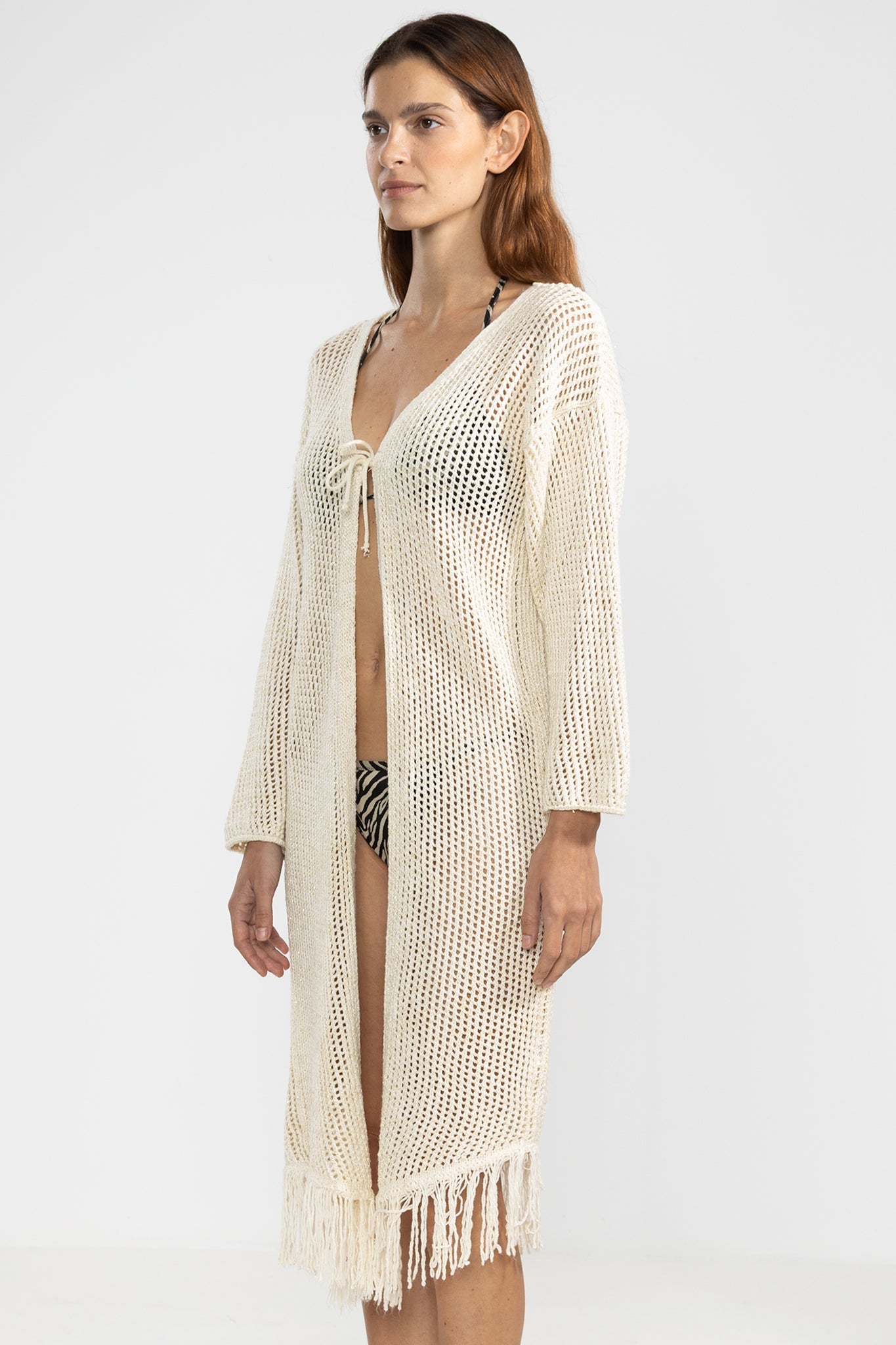 Fringes Cardigan Crema - Polonio Uruguay