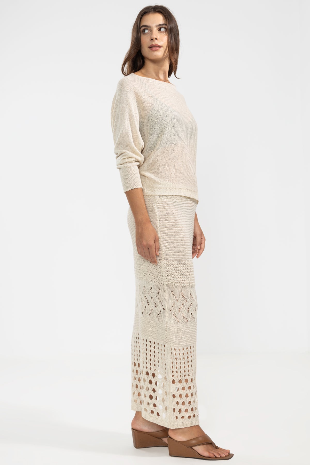 Lu Skirt Cream - Polonio Uruguay