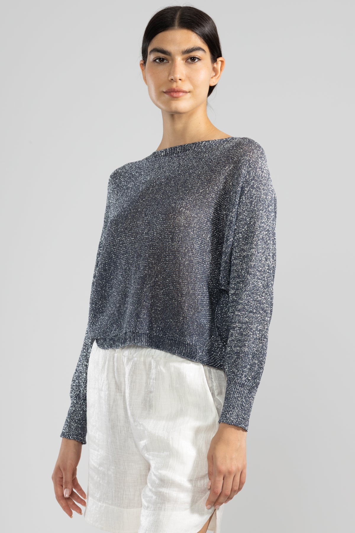 Lu Tiger Lurex Sweater Denim - Polonio Uruguay