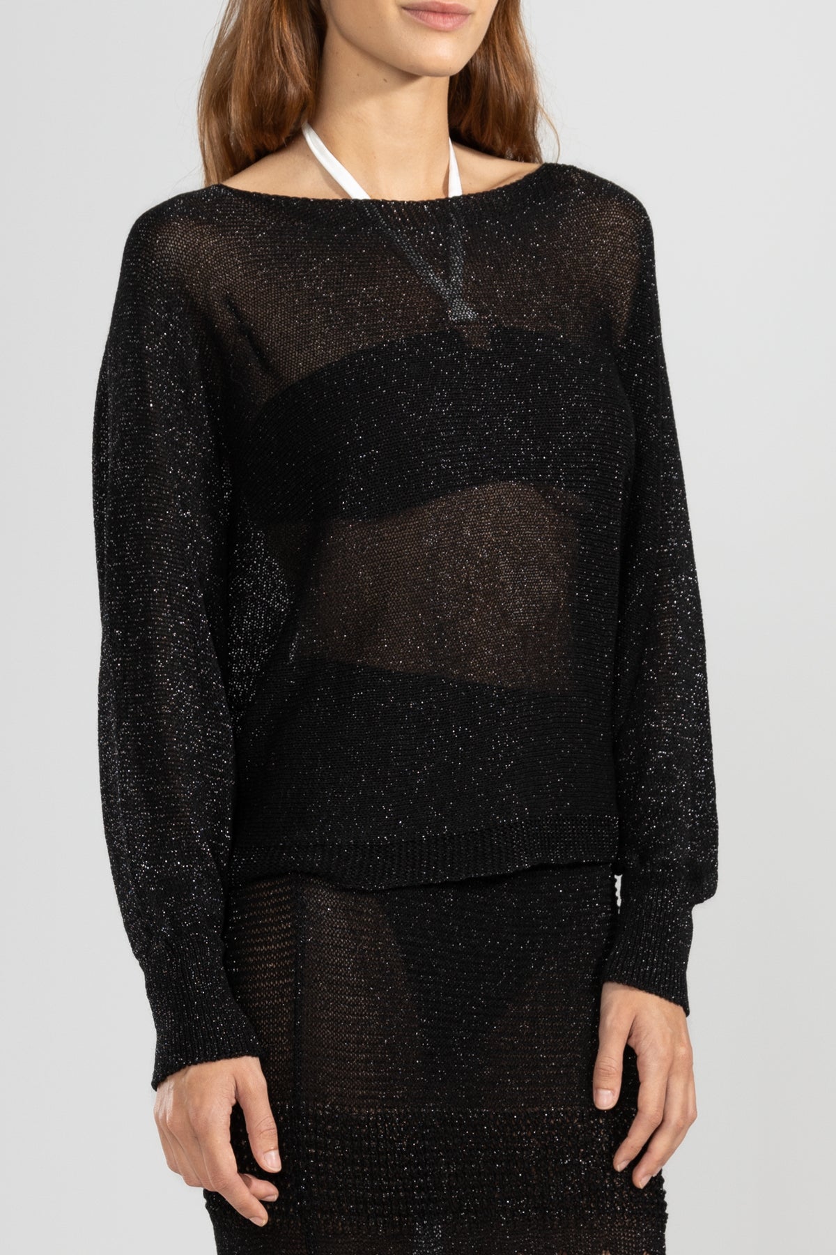 Lu Tiger Lurex Sweater Negro - Polonio Uruguay