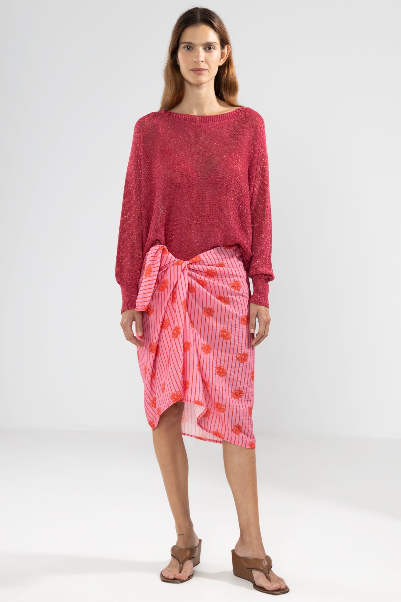 Lu Tiger Sweater Lurex Fucsia - Polonio Uruguay