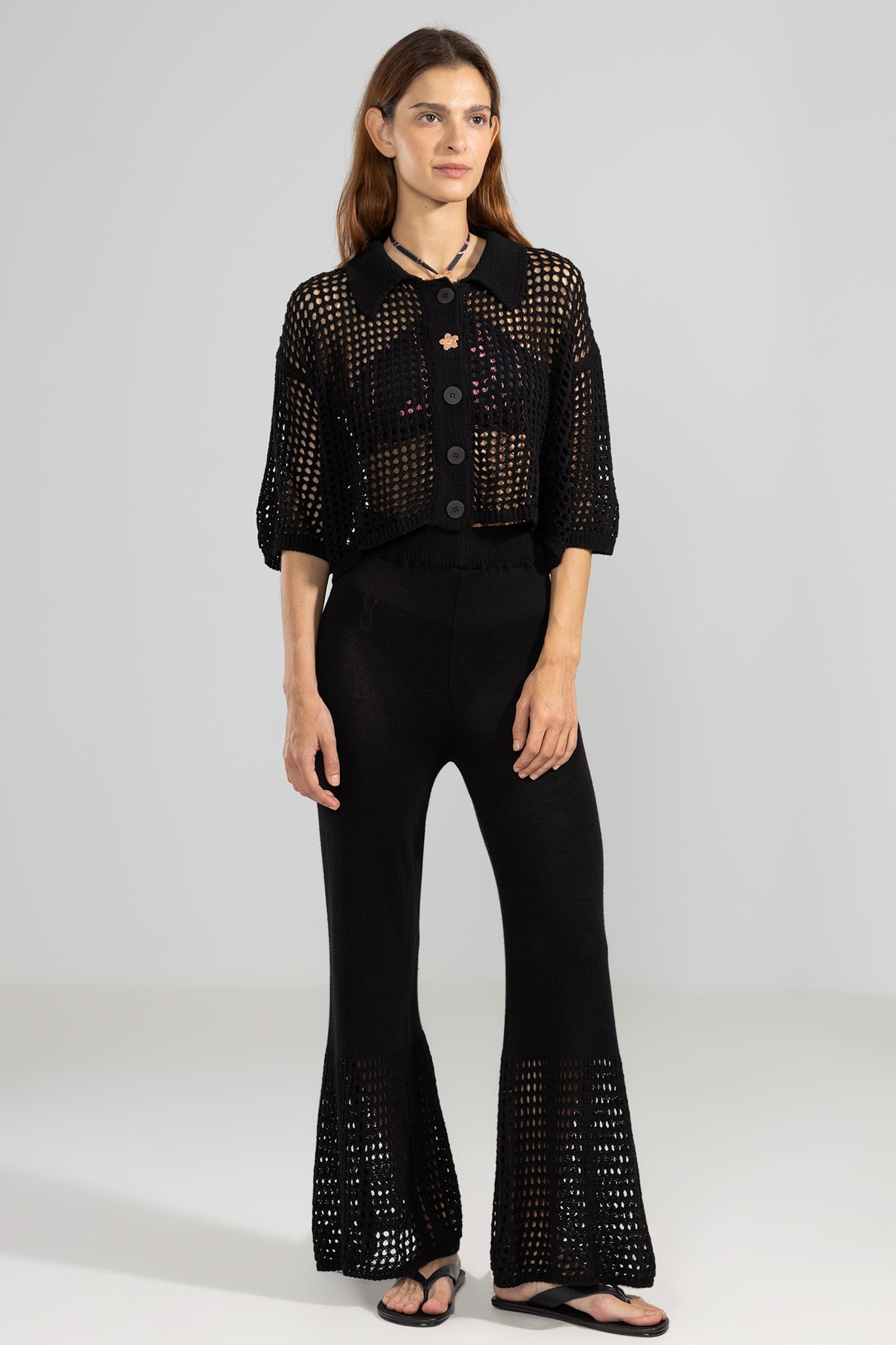 Mica Knit Pants Black - Polonio Uruguay