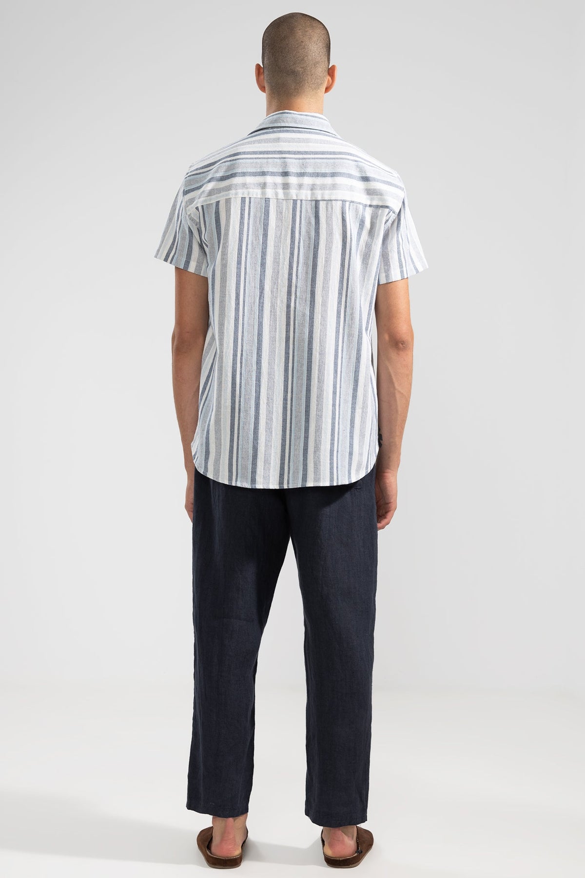 Pantalón 100% Lino Premium Navy Pantalones Polonio UY