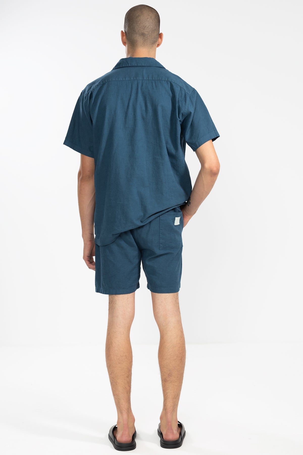 Short de Lino Floral Blue - Polonio Uruguay