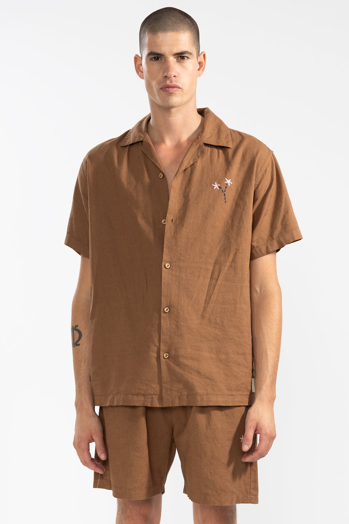 FLORAL CAMP-COLLAR BOXY SHIRT