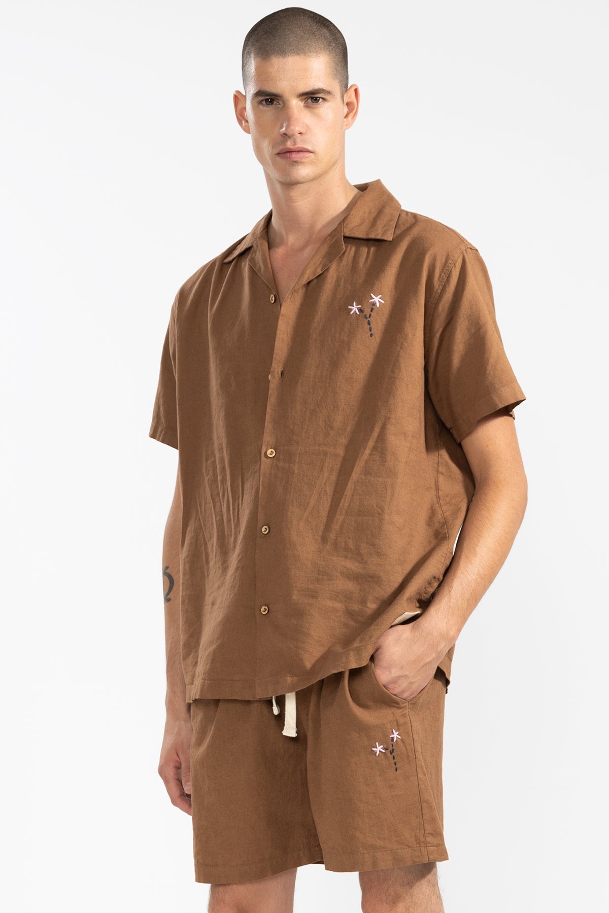 FLORAL CAMP-COLLAR BOXY SHIRT