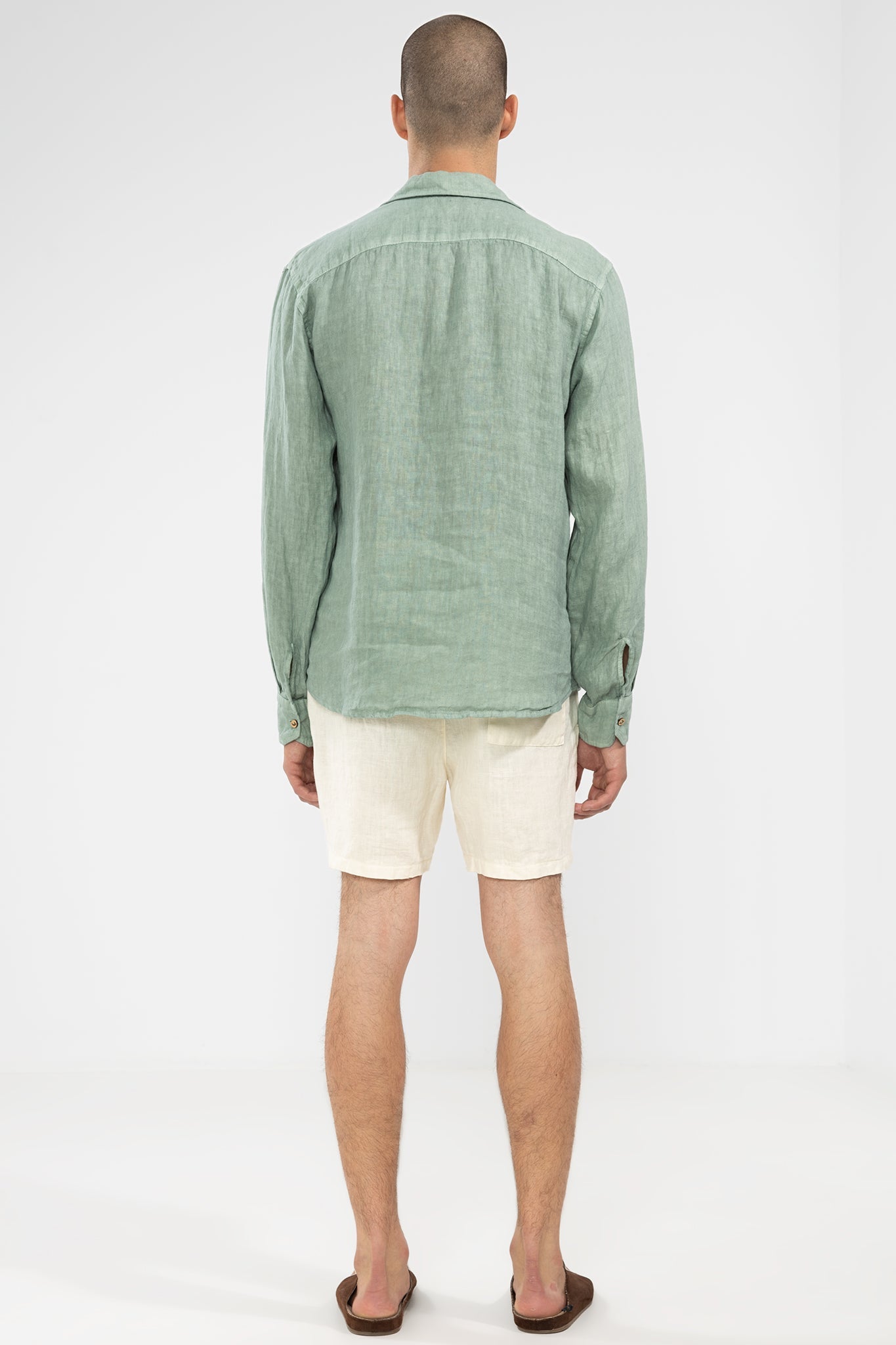 Short De Lino Premium Crema - Polonio Uruguay