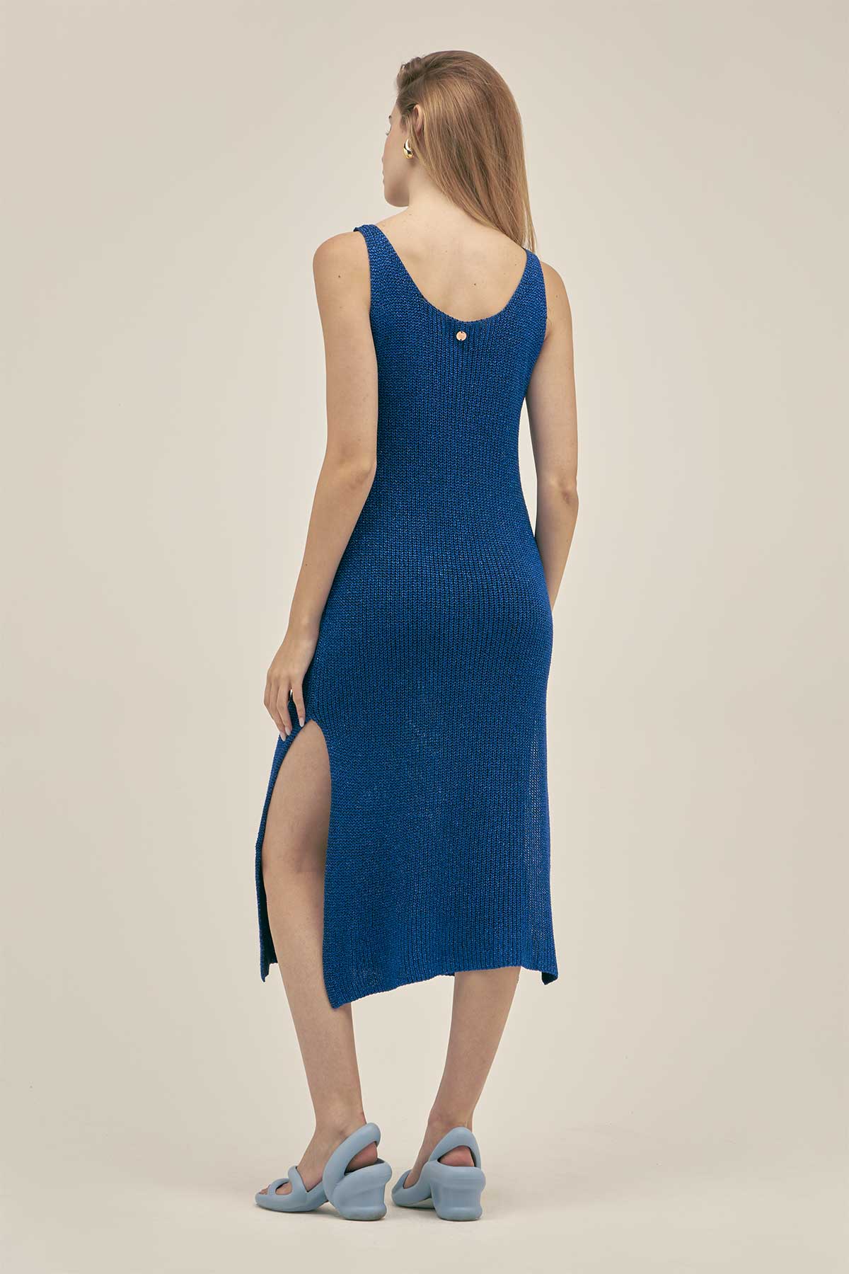 Vestido Eli Lurex Azul - Polonio Uruguay