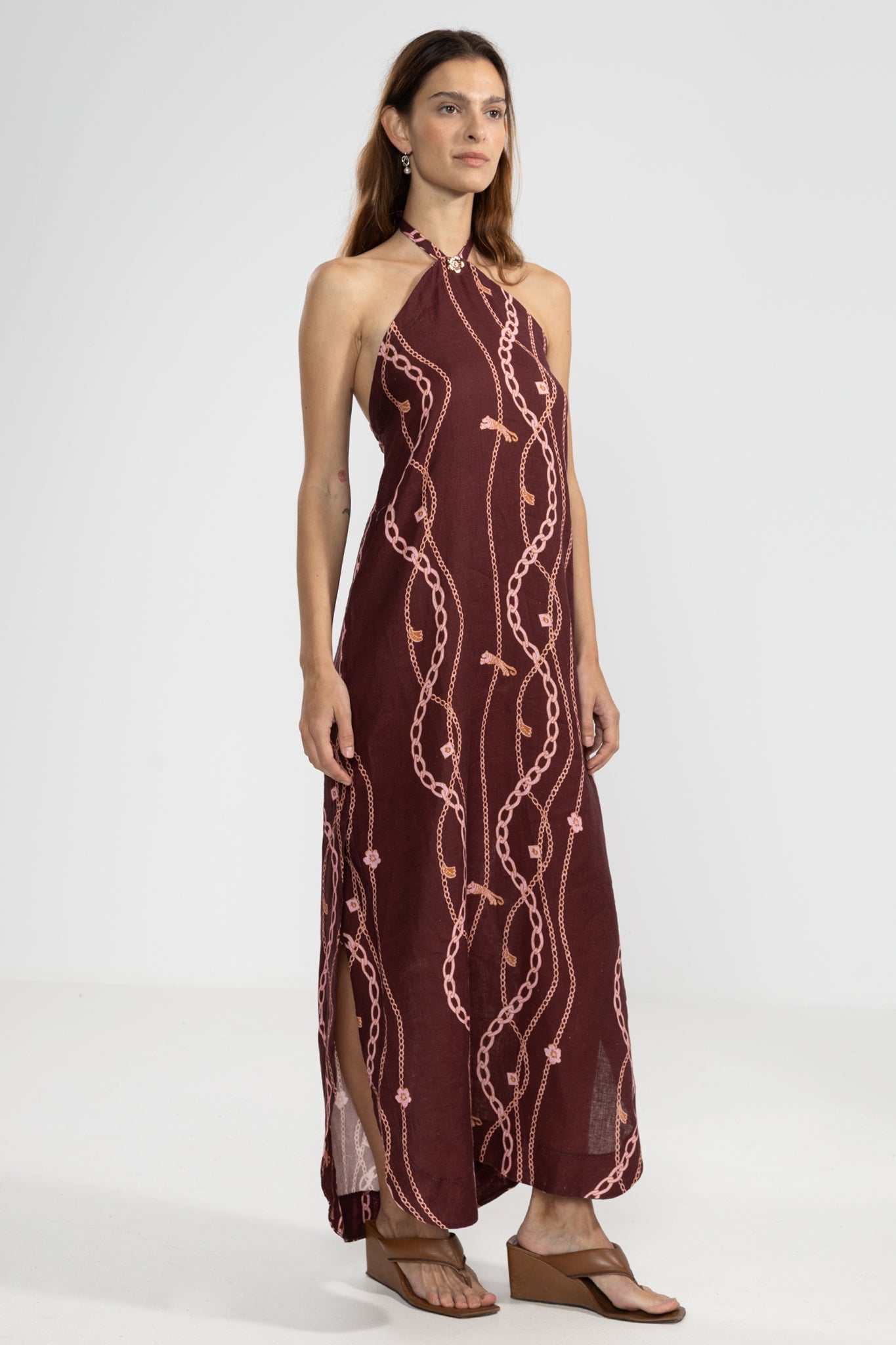 Vestido Halter Vale Chain Gang Merlot - Polonio Uruguay