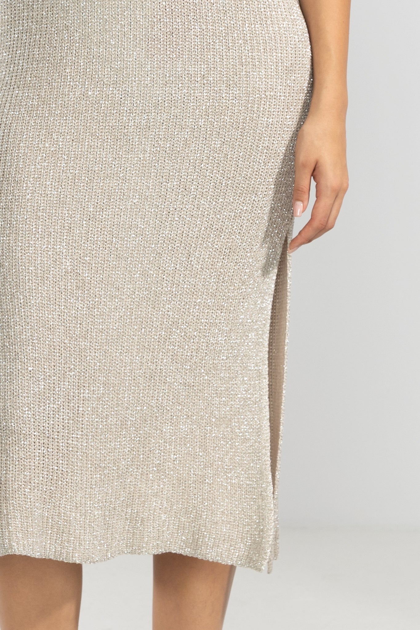 Vestido Knit Lurex Eli Silver - Polonio Uruguay