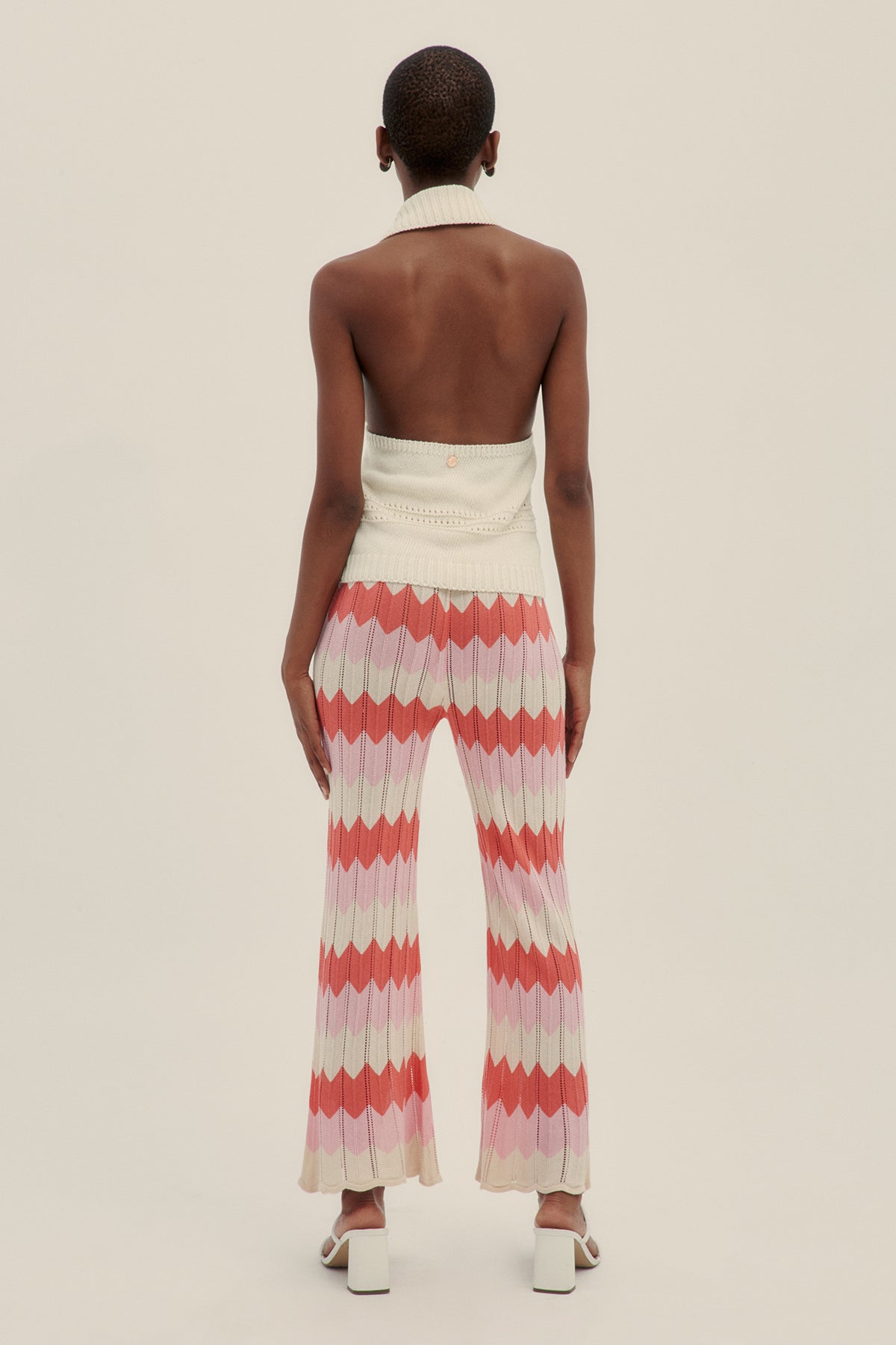 Coral Fefe Knit Pants - Polonio