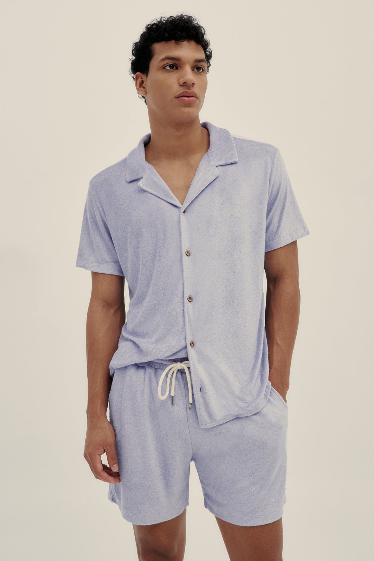 TOWEL CAMP-COLLAR SHIRT lila l